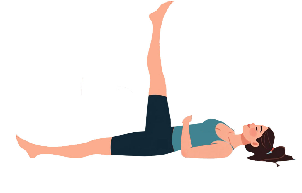 Rinforzare le gambe - sollevamento gamba dx